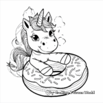 Fairy tale Unicorn Donut Coloring Pages 4