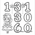 Fairytale Numbers: Princess & Fairy 1-10 Coloring Pages 2