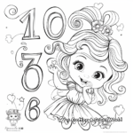 Fairytale Numbers: Princess & Fairy 1-10 Coloring Pages 3