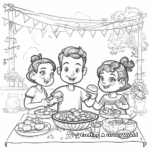 Family Celebrating Sukkot Coloring Pages 4