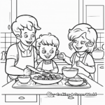 Family Dinner Preparation Coloring Pages 1