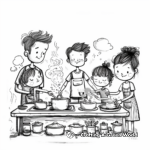 Family Dinner Preparation Coloring Pages 2