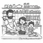 Family Dinner Preparation Coloring Pages 3