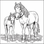 Family of Normandy Draft Horses Coloring Sheets 2