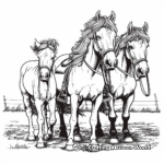 Family of Normandy Draft Horses Coloring Sheets 3