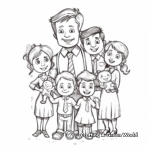Family Tie Coloring Pages: Dad, Mom, and Kids 1