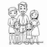 Family Tie Coloring Pages: Dad, Mom, and Kids 4