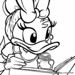 Fancy Daisy Duck Coloring Pages for Girls 4