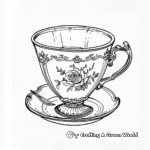 Fancy Royal Tea Cup Coloring Pages 1
