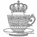 Fancy Royal Tea Cup Coloring Pages 3