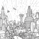 Fantastic Night in Zootopia: Night Scenes Coloring Pages 1