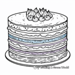 Fantastic Rainbow Layered Cake Coloring Page 2
