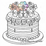 Fantastic Rainbow Layered Cake Coloring Page 4