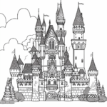 Fantastical Dreamy Castle Coloring Pages 1