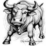 Fantasy Artistic Taurus Bull Coloring Pages 1