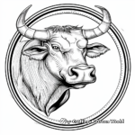 Fantasy Artistic Taurus Bull Coloring Pages 4