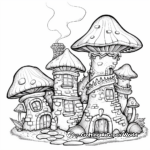 Fantasy Mushroom Palace Coloring Pages 1