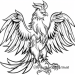 Fantasy Mythical Phoenix Coloring Pages 1