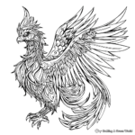 Fantasy Mythical Phoenix Coloring Pages 4