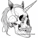 Fantasy Unicorn Skull Coloring Pages 4