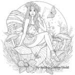 Fantasy Watercolor Fairy Coloring Pages 4