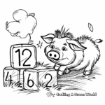 Farm Animals Counting Coloring Pages 2