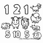 Farm Animals Counting Coloring Pages 3
