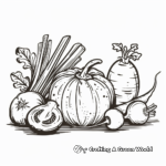 Farm Fresh Vegetables Coloring Pages for Adults 1