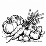 Farm Fresh Vegetables Coloring Pages for Adults 4