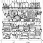Farmhouse Kitchen Plates and Cutlery Coloring Pages 1
