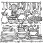 Farmhouse Kitchen Plates and Cutlery Coloring Pages 3