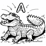 Fascinating Alligator in Habitat Coloring Pages 1
