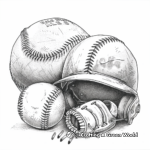 Fascinating Baseball Equipment Coloring Pages 1