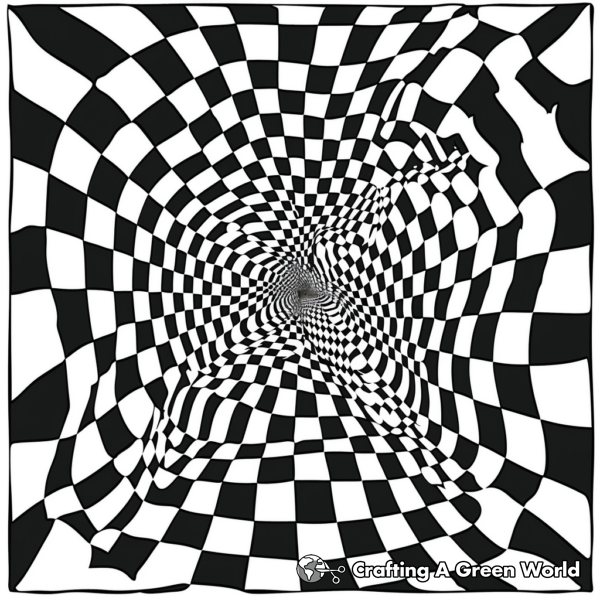 Optical Illusion Coloring Pages - Free &amp; Printable!
