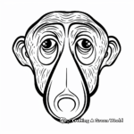Fascinating Proboscis Monkey Face Coloring Pages 3