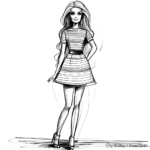 Fashion Designer Barbie Sketch Coloring Pages 3