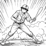 Fast-Paced Baseball Action Scene Coloring Pages 2
