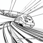 Fast Train on Curvy Rails Coloring Pages 2