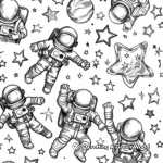 Felt Space Coloring Pages: Astronauts and Stars 2