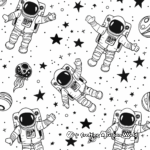 Felt Space Coloring Pages: Astronauts and Stars 3