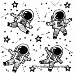 Felt Space Coloring Pages: Astronauts and Stars 4