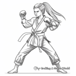 Female Karate Champion Coloring Pages 1