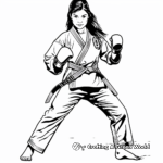 Female Karate Champion Coloring Pages 4