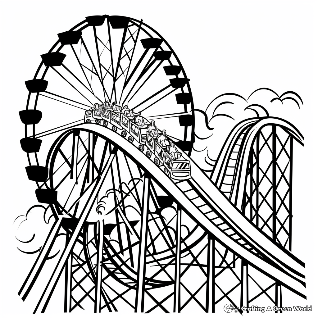 Roller Coaster Car Coloring Page Free Drawing Of Rollercoaster From Roller Coaster Car Coloring Page Free Drawing Of Rollercoaster From