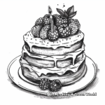 Festive Birthday Cake Coloring Sheets 1