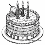 Festive Birthday Cake Coloring Sheets 2