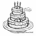 Festive Birthday Cake Coloring Sheets 4