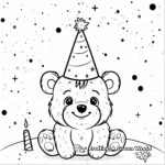 Festive Birthday Kawaii Bear Coloring Pages 2