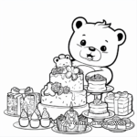 Festive Birthday Kawaii Bear Coloring Pages 3