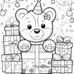 Festive Birthday Kawaii Bear Coloring Pages 4